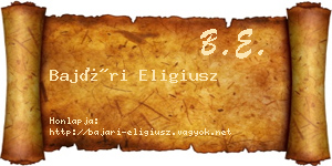 Bajári Eligiusz névjegykártya